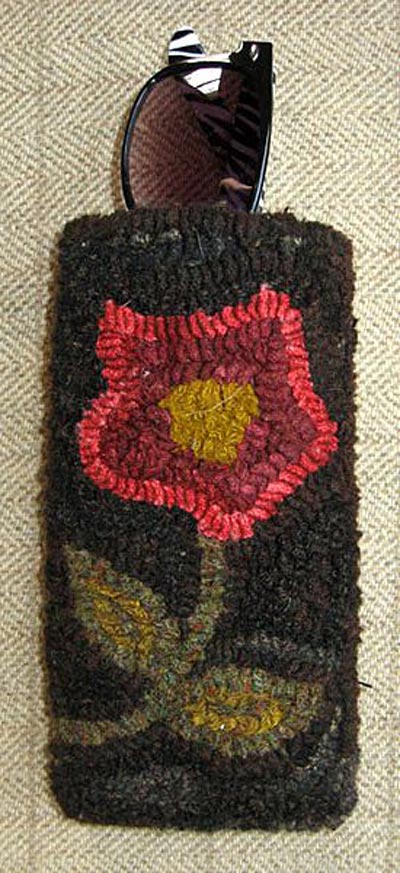 Flower Eyeglass Case lined with snap closure 7" x 3½" $55