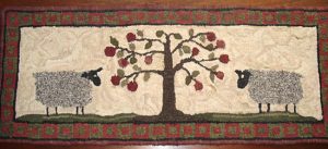 Tree of Life with Sheep - Hooked by Joan Worthington