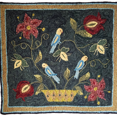 Little Garden rug hooking pattern 13x30