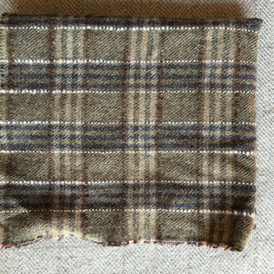 Brown Plaid Textured Wool