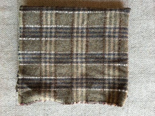 Brown Plaid Textured Wool