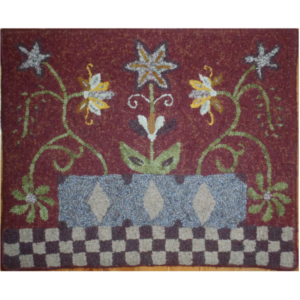 rug hooking, floral designs