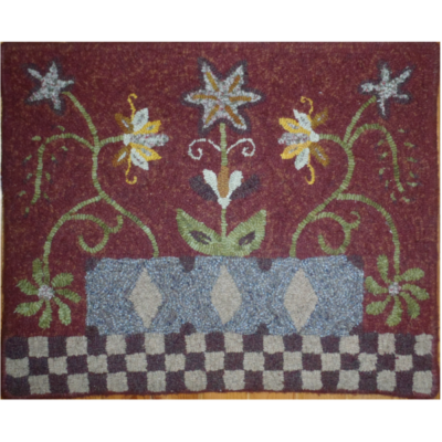 rug hooking, floral designs