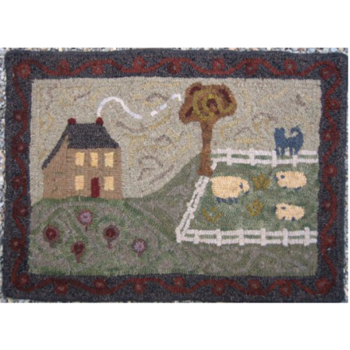 rug hooking, farm designs, house designs