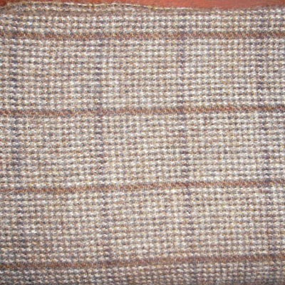 Blue and Tan Check Textured Wool