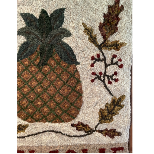 rug hooking, pineapples